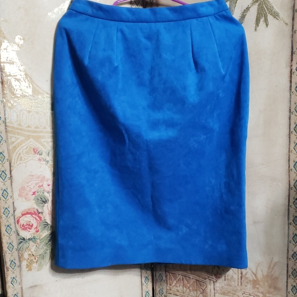 Dresses & Skirts - Womens Blue  Suede Skirt
